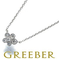 ポンテヴェキオ ネックレス ダイヤ 0.11ct  フラワー K18WG 