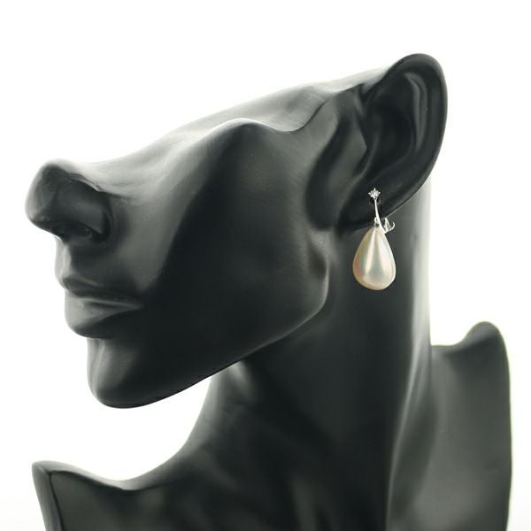 タサキ イヤリング マベパール 真珠 ダイヤ 0.06ct/0.06ct K18WG 