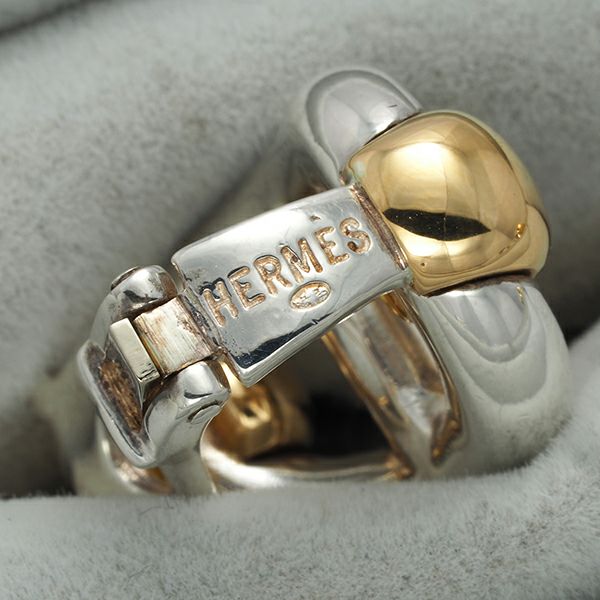 レア品 エルメス イヤリング  シェーヌダンクル シルバー/K18YG 