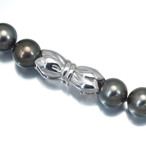 ミキモト ネックレス ブラックパール 黒蝶真珠 9.0-9.5mm   K18WG 