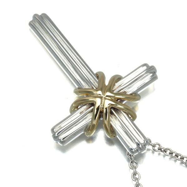 ティファニー ネックレス  シグネチャー クロス シルバー925/K18YG 