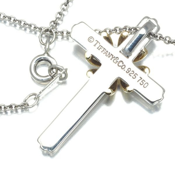ティファニー ネックレス  シグネチャー クロス シルバー925/K18YG 