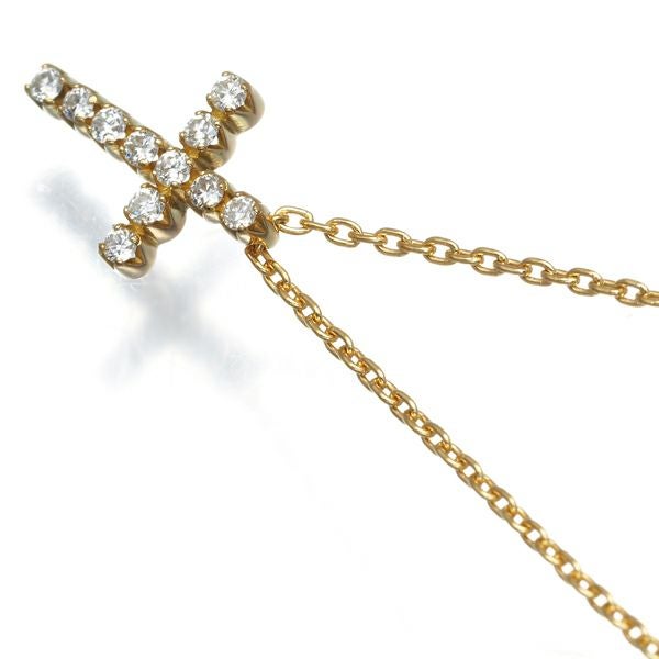 スタージュエリー ネックレス ダイヤ 0.10ct  クロス K18YG 