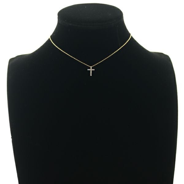 スタージュエリー ネックレス ダイヤ 0.10ct  クロス K18YG 