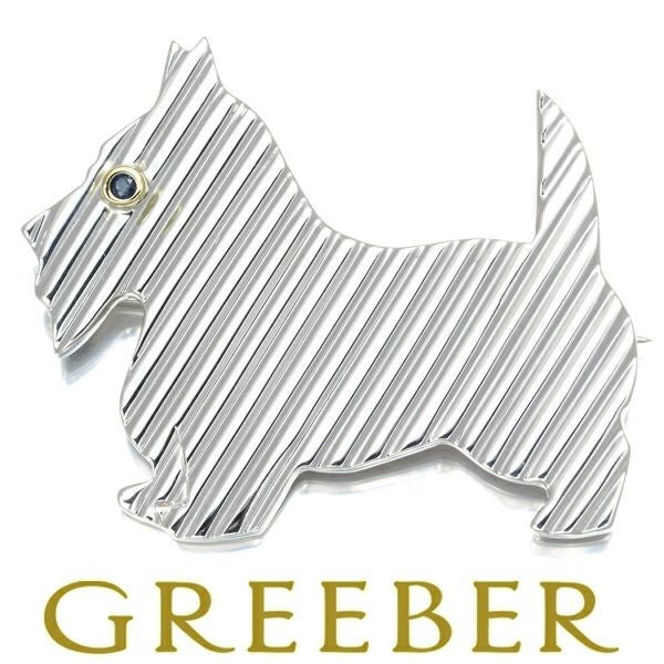 レア品 ティファニー ブローチ サファイア  イヌ アニマル シルバー925 