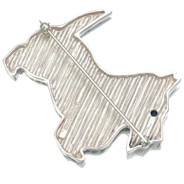 レア品 ティファニー ブローチ サファイア  イヌ アニマル シルバー925 