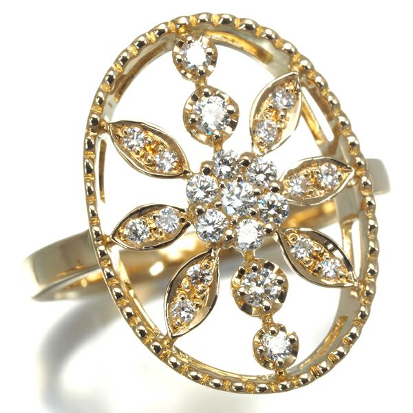 ヴァンドームリング ダイヤ 0.26ct  9号 K18YG 