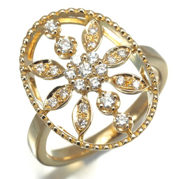 ヴァンドームリング ダイヤ 0.26ct  9号 K18YG 