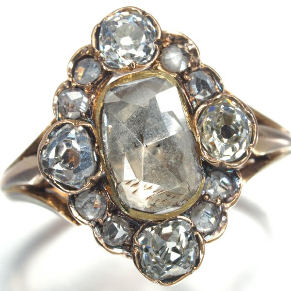 ダイヤ ヴィンテージ アンティークカットリング K18YG/PG 