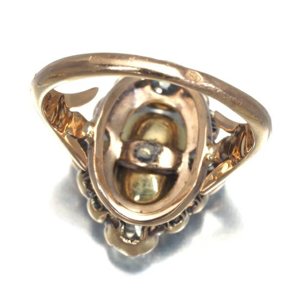 ダイヤ ヴィンテージ アンティークカットリング K18YG/PG 