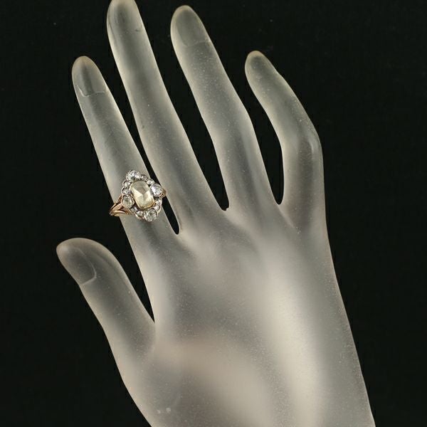 ダイヤ ヴィンテージ アンティークカットリング K18YG/PG 