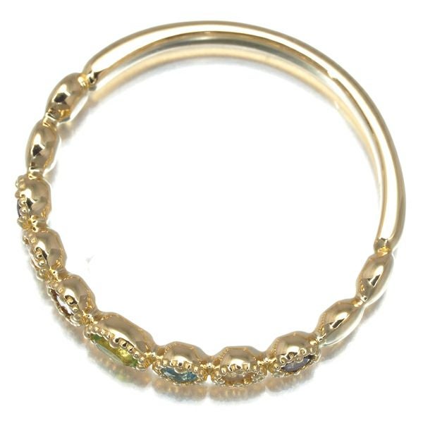 アメジスト トルマリン ペリドット トパーズ ムーンストーン タンザナイト マルチカラー リング K18YG