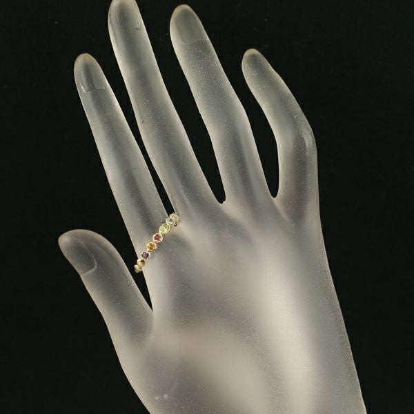 アメジスト トルマリン ペリドット トパーズ ムーンストーン タンザナイト マルチカラー リング K18YG