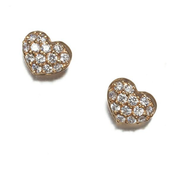 ポンテヴェキオ ピアス ダイヤ 0.12ct/0.12ct  パヴェ ハート K18PG 
