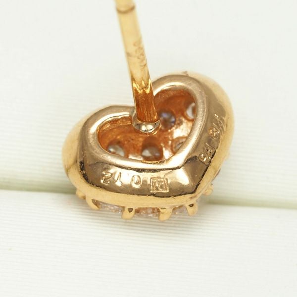 ポンテヴェキオ ピアス ダイヤ 0.12ct/0.12ct  パヴェ ハート K18PG 