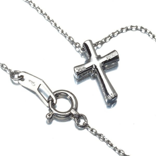 スタージュエリー ネックレス ダイヤ 0.12ct  クロス ハート Pt950