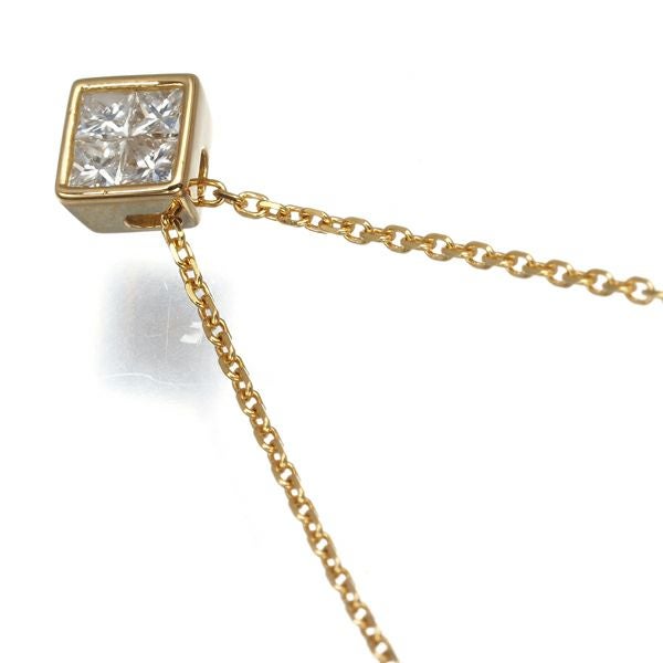 ヴァンドーム ネックレス ダイヤ 0.10ct  プリンセス スクエア K18YG