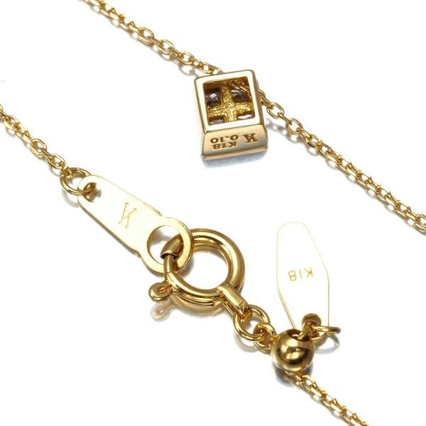 ヴァンドーム ネックレス ダイヤ 0.10ct  プリンセス スクエア K18YG