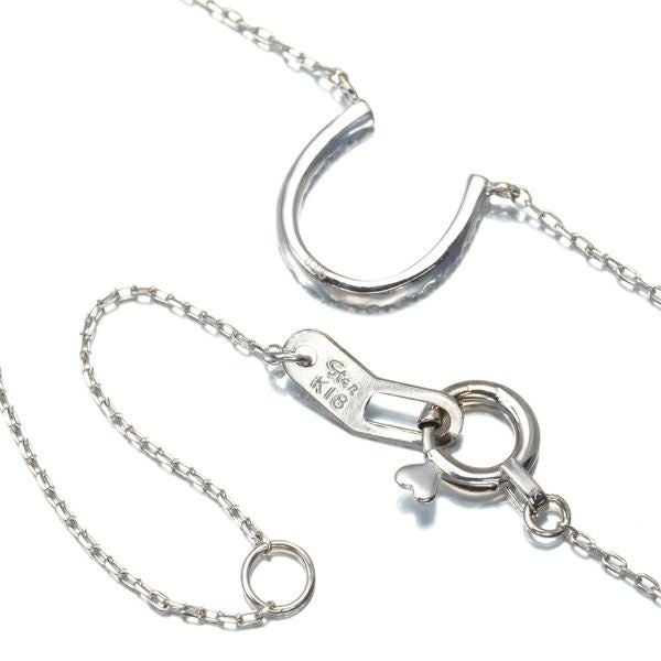 スタージュエリー ネックレス ダイヤ 0.05ct  ホースシュー K18WG 