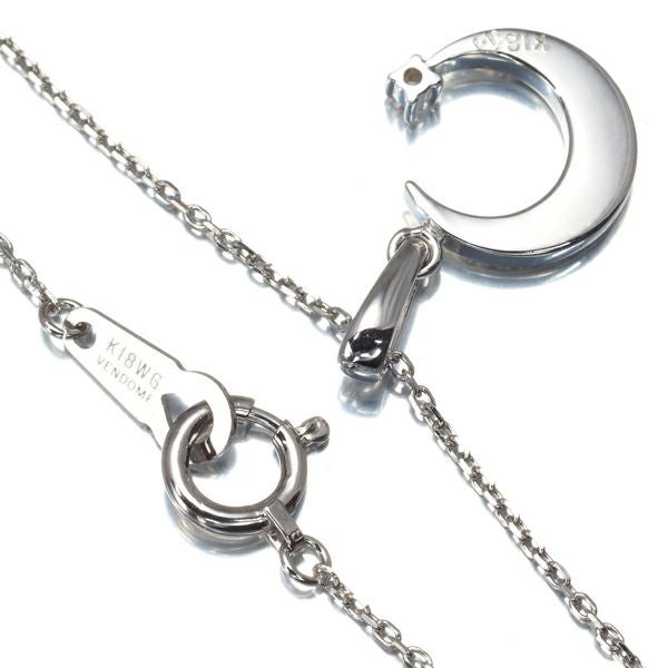 ヴァンドーム ネックレス ダイヤ  ムーン K18WG 