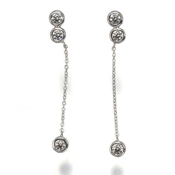 ダイヤ 0.18ct/0.18ct ピアス K18WG 