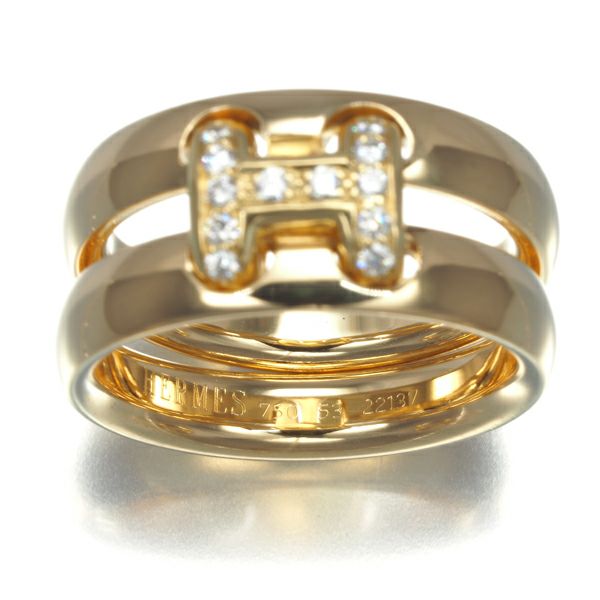 エルメス リング ダイヤ オランプ 53号 K18YG 