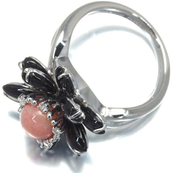 ミキモト リング コンクパール 真珠 ブラックシェル ダイヤ 0.05ct  13号 Pt950 ソーティング