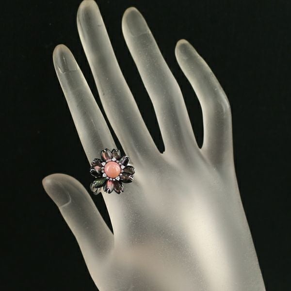 ミキモト リング コンクパール 真珠 ブラックシェル ダイヤ 0.05ct  13号 Pt950 ソーティング