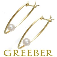 ベビーパール 真珠 3.5mm  フープ ピアス K18YG 