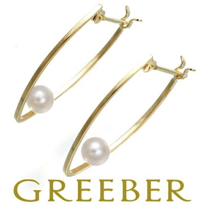 ベビーパール 真珠 3.5mm  フープ ピアス K18YG 