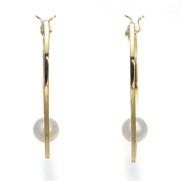 ベビーパール 真珠 3.5mm  フープ ピアス K18YG 