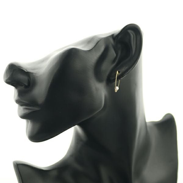 ベビーパール 真珠 3.5mm  フープ ピアス K18YG 