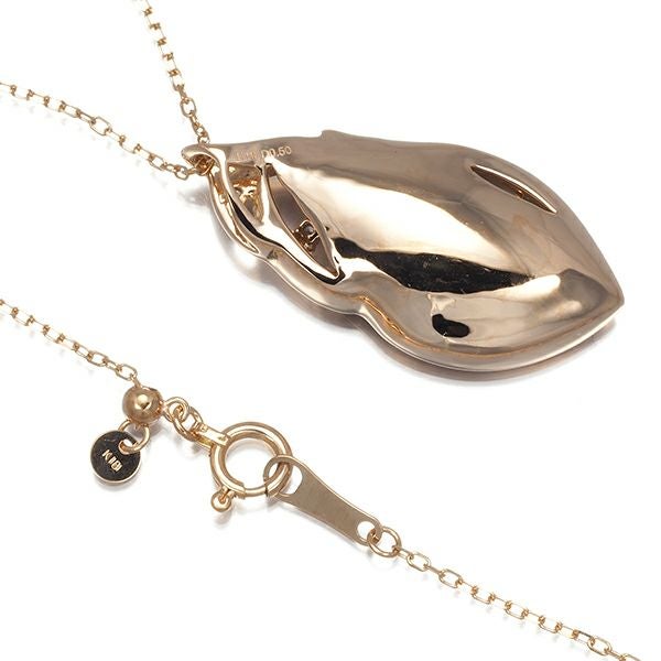 ダイヤ 0.50ct フラワー 透かし  ネックレス K18PG 