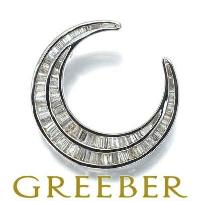 ダイヤ 0.72ct ムーン  ペンダントトップ K18WG 