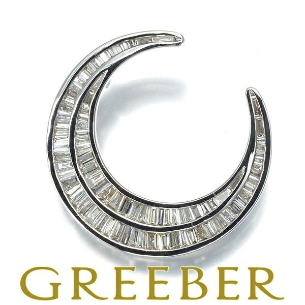 ダイヤ 0.72ct ムーン  ペンダントトップ K18WG 