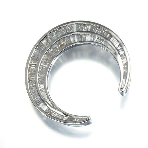 ダイヤ 0.72ct ムーン  ペンダントトップ K18WG 