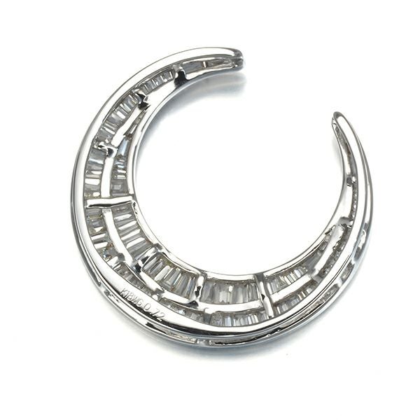 ダイヤ 0.72ct ムーン  ペンダントトップ K18WG 