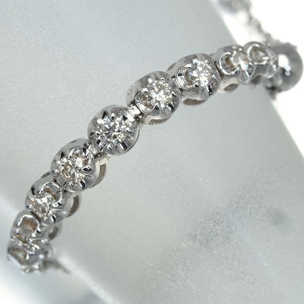 ダイヤ 0.15ct 9P フリーサイズ リング K18WG 