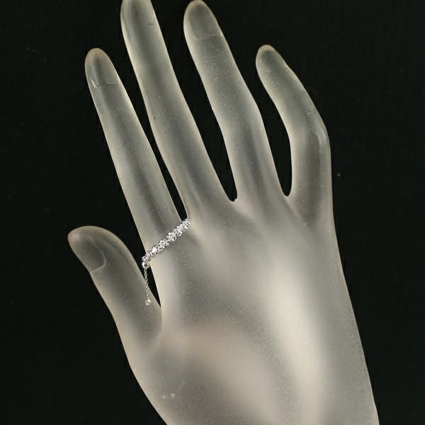 ダイヤ 0.15ct 9P フリーサイズ リング K18WG 