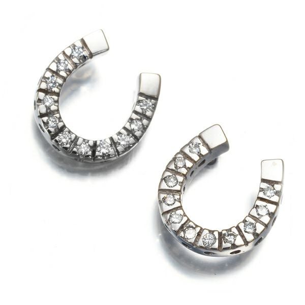 スタージュエリー ピアス ダイヤ  ホースシュー K18WG 