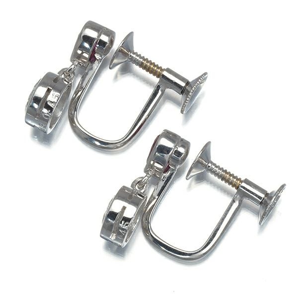 タサキ イヤリング ダイヤ 0.45ct/0.45ct ルビー  揺れる K18WG 