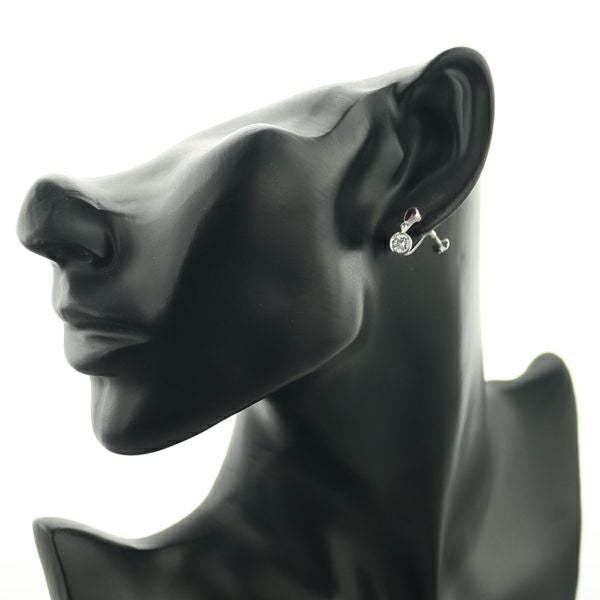 タサキ イヤリング ダイヤ 0.45ct/0.45ct ルビー  揺れる K18WG 