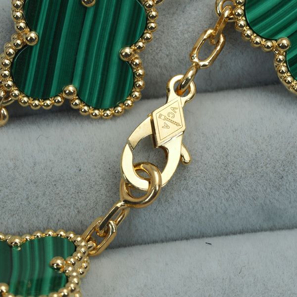 ヴァンクリーフ&アーペル ブレスレット マラカイト ダイヤ ヴィンテージアルハンブラ  K18YG 保証書