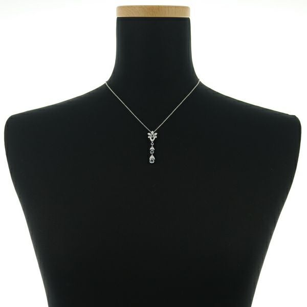 ティファニー ネックレス アクアマリン ダイヤ  フラワー Pt950 