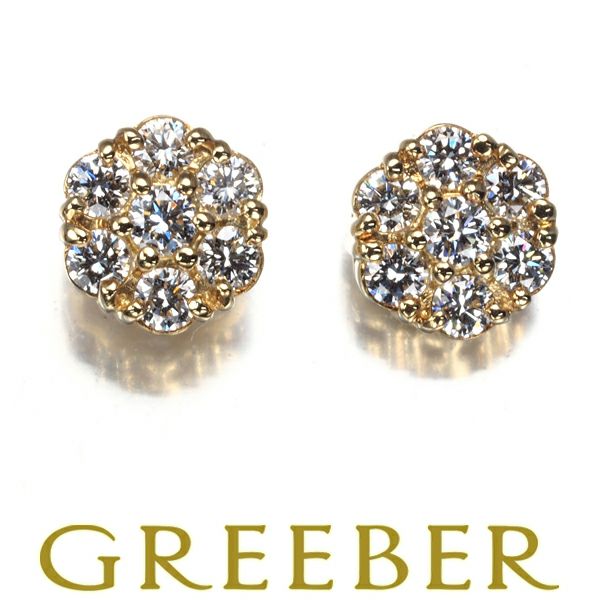 ミキモト ピアス ダイヤ 0.29ct/0.29ct  フラワー K18YG 