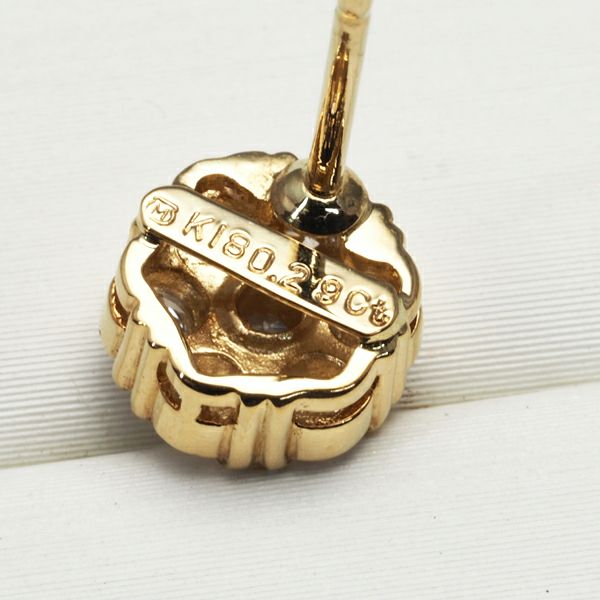 ミキモト ピアス ダイヤ 0.29ct/0.29ct  フラワー K18YG 