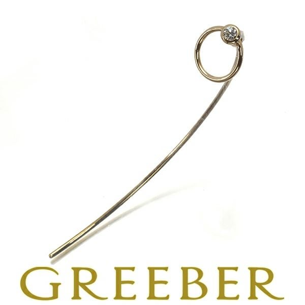 ヒロタカ ピアス ダイヤ 0.05ct トライバルアロー 片耳 K10YG 