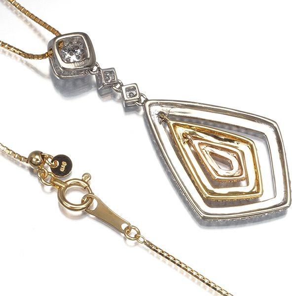 ダイヤ 1.00ct パヴェ スリーカラー  ネックレス K18YG/WG/PG 