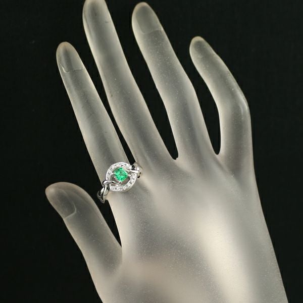 タサキ リング エメラルド 0.43ct ダイヤ 0.10ct  13.5号 Pt900 