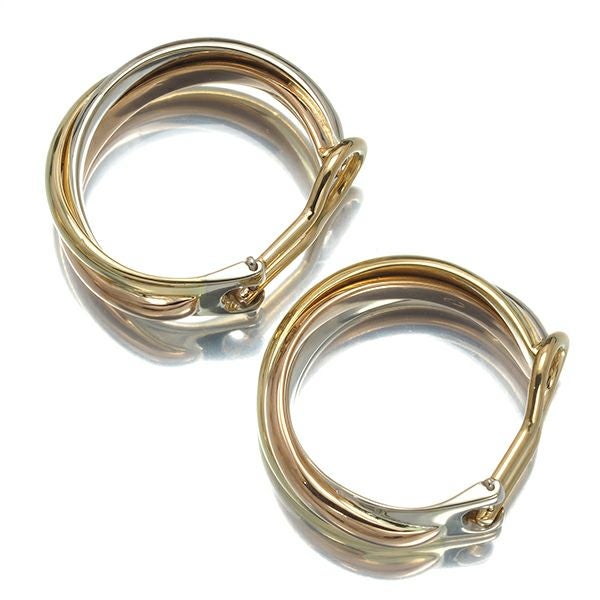 カルティエ イヤリング  トリニティ スリーカラー フープ K18YG/WG/PG 